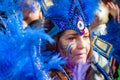 Caucasian street dancer is having fun at LondonÃ¢â¬â¢s Notting Hill Carnival Royalty Free Stock Photo